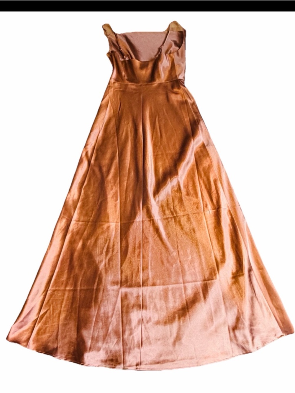Birdy Grey Women’s Lisa Long Satin Rust Color  Sleeveless Dress Size Small - Picture 9 of 10